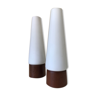 Pair of Philips teak lamps 60s