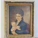 Oil painting on canvas – Portrait of a woman and child, 19th century