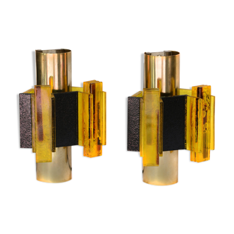 Pair of wall sconces by Claus Bolby for CEBO industries. Denmark 1960s