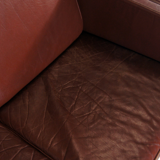 Danish vintage retro sofa in Scandinavian teak Stouby leather