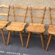 Set of 4 Vintage Beech Chairs Bistro Country Feet Compass