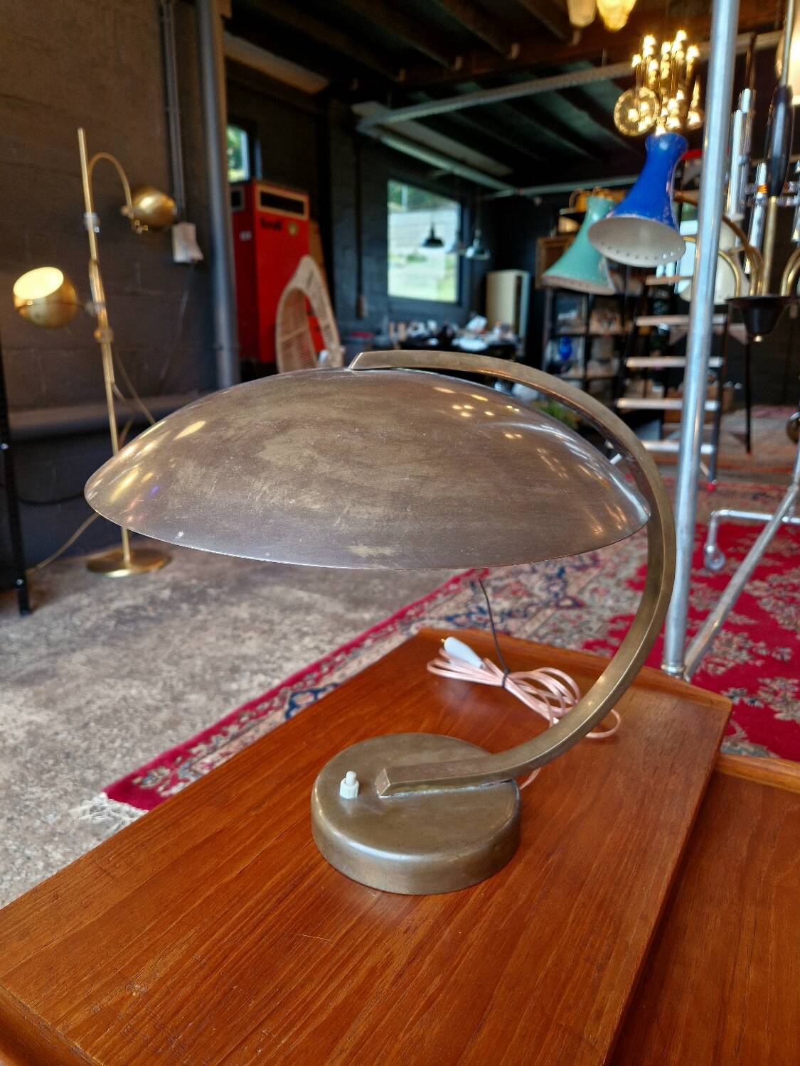 Bauhaus brass desk lamp, Egon Hillebrand