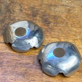 Mini lotus ashtrays in silver-plated metal