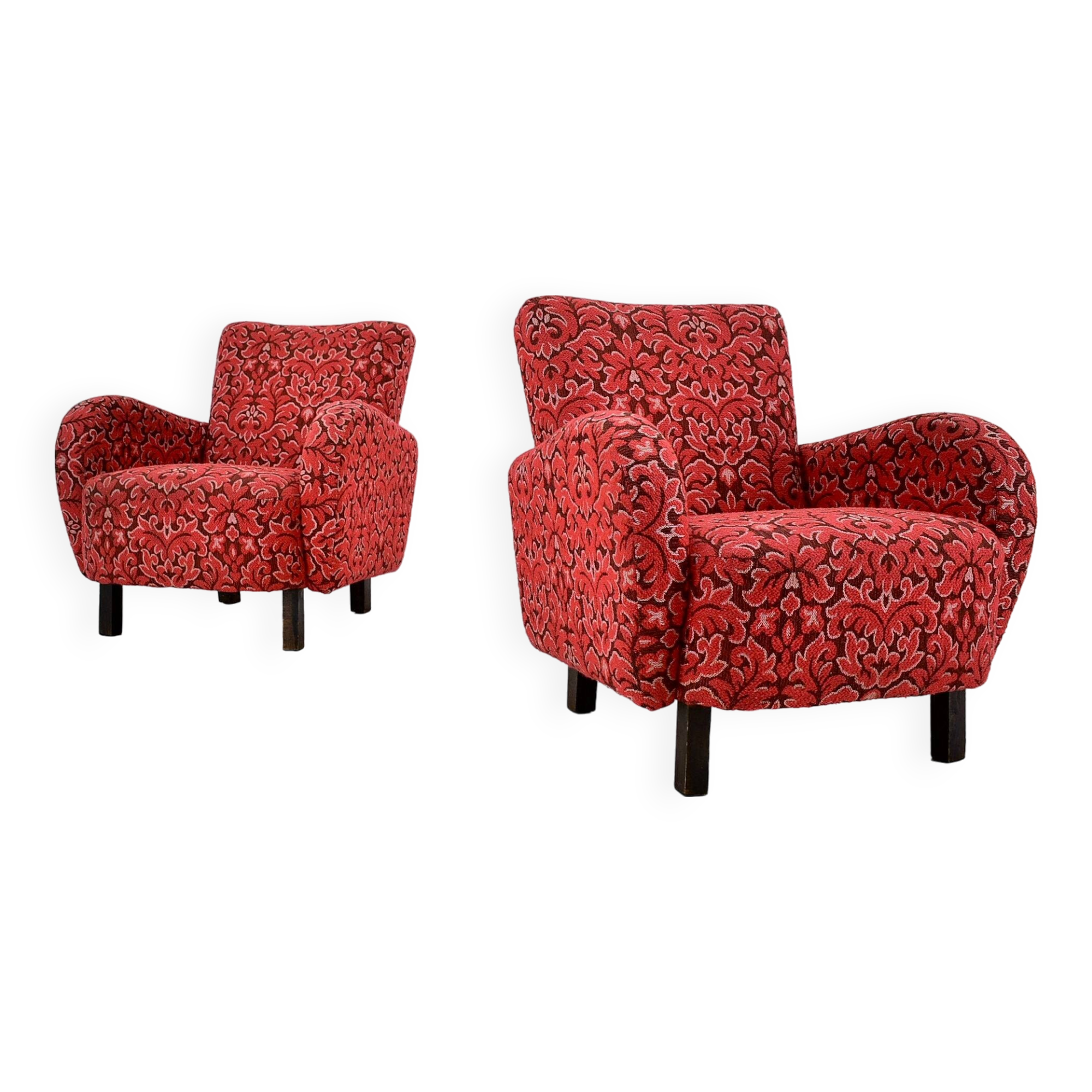 Set of Two Rare Art Deco Armchairs , Czechoslovakia, 1949s