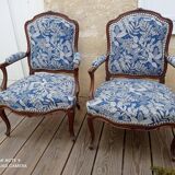 Pair of Louis XV style armchairs