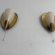 Pair of brass and glass wall lights from the mid-century, 1950s, Germany.