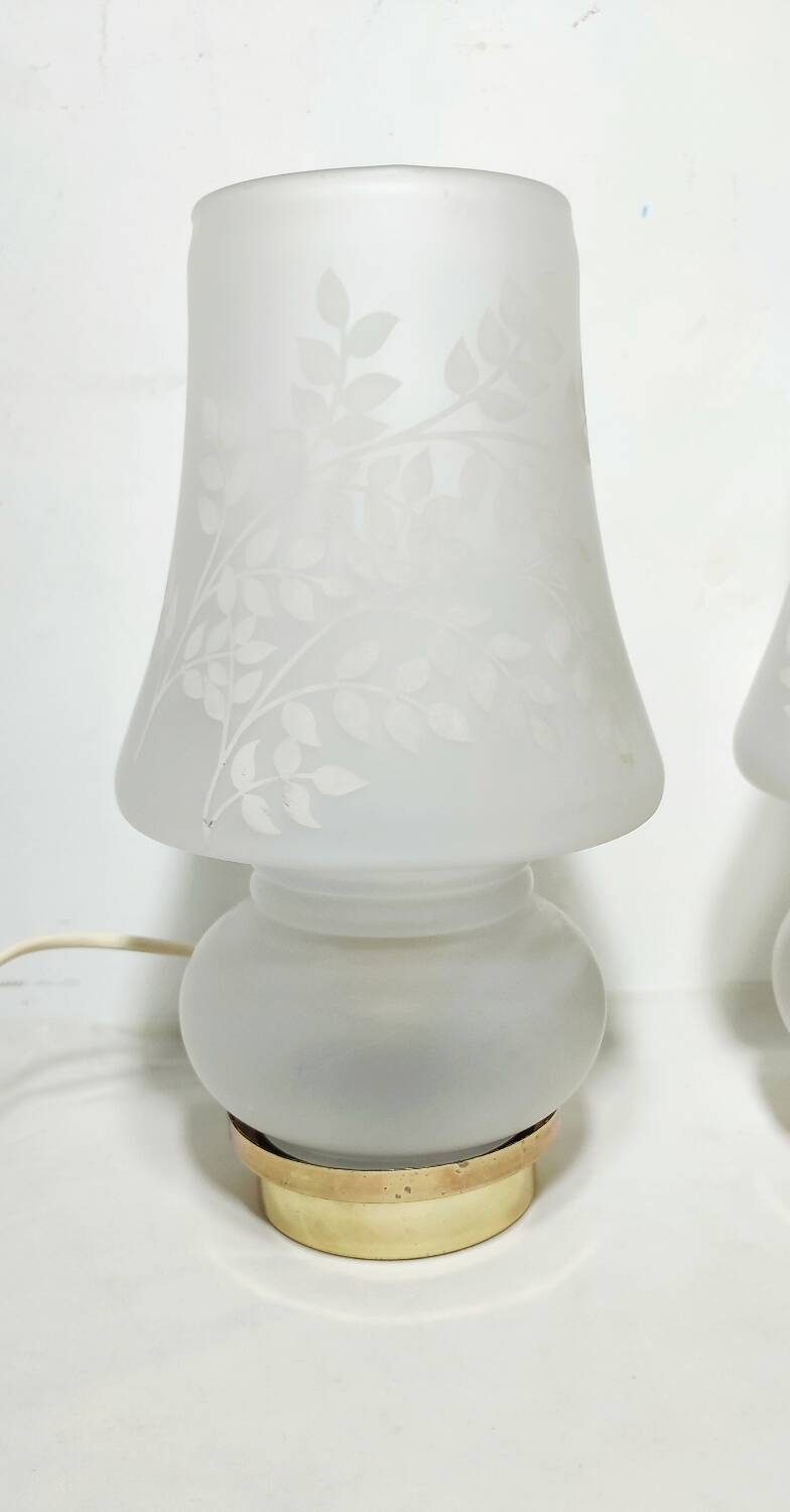Paire des lampes de table en cristal. Espagne années 1990.