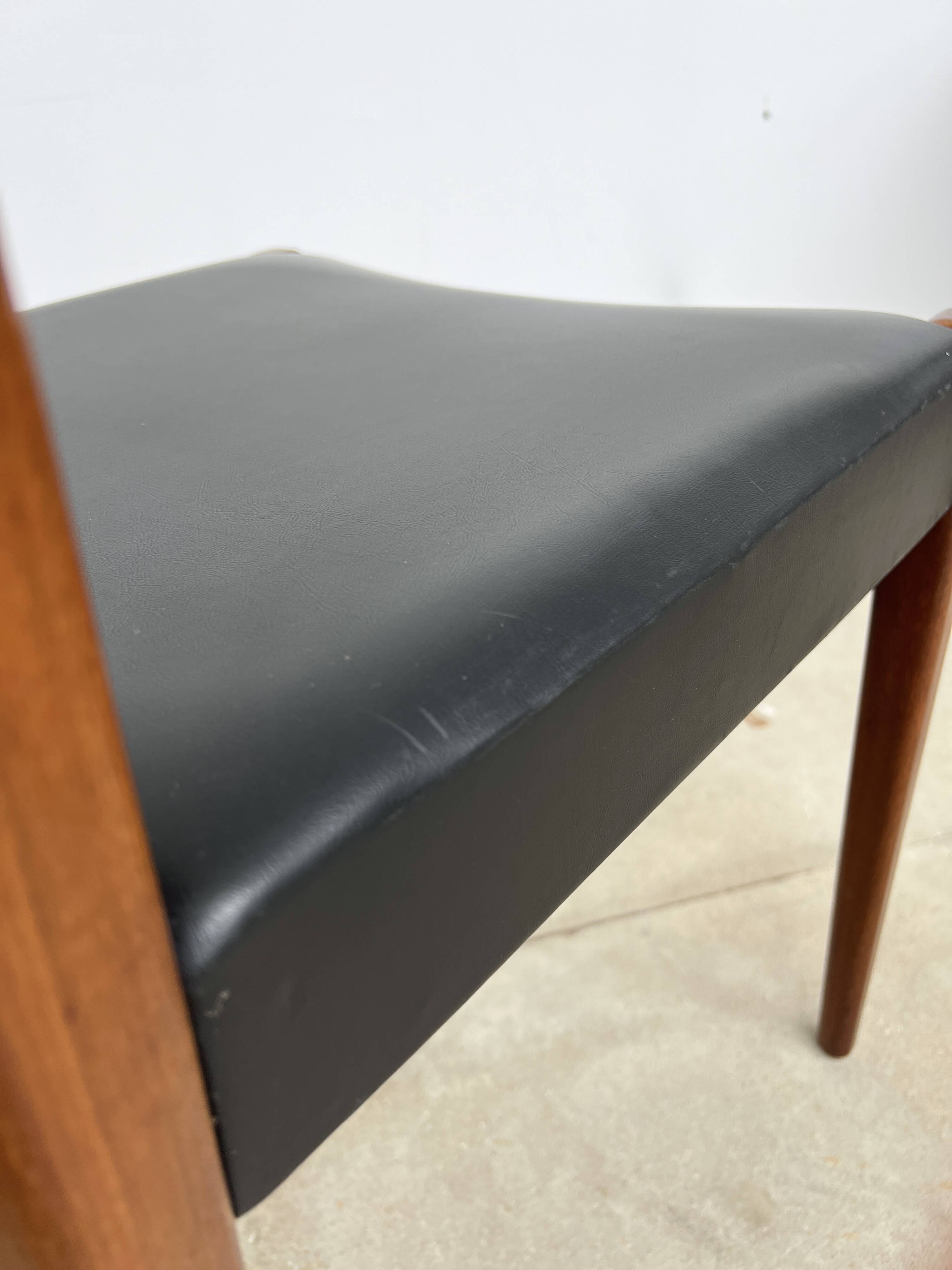 Scandinavian teak and leatherette chair