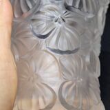 Josef Inwald Barolac Glassware Floral Vase Molded Pressed Frosted Art Glass