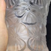 Josef Inwald Barolac Glassware Floral Vase Molded Pressed Frosted Art Glass