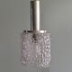 Vintage pendant lamp, glass and chrome, Belgium 1960