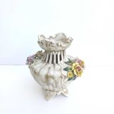 Italian floral vase in Bassano ceramic
