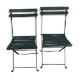 Pair of old folding garden chairs