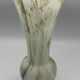 Vase in white opaline blown glass and green, yellow, blue polychrome shades
