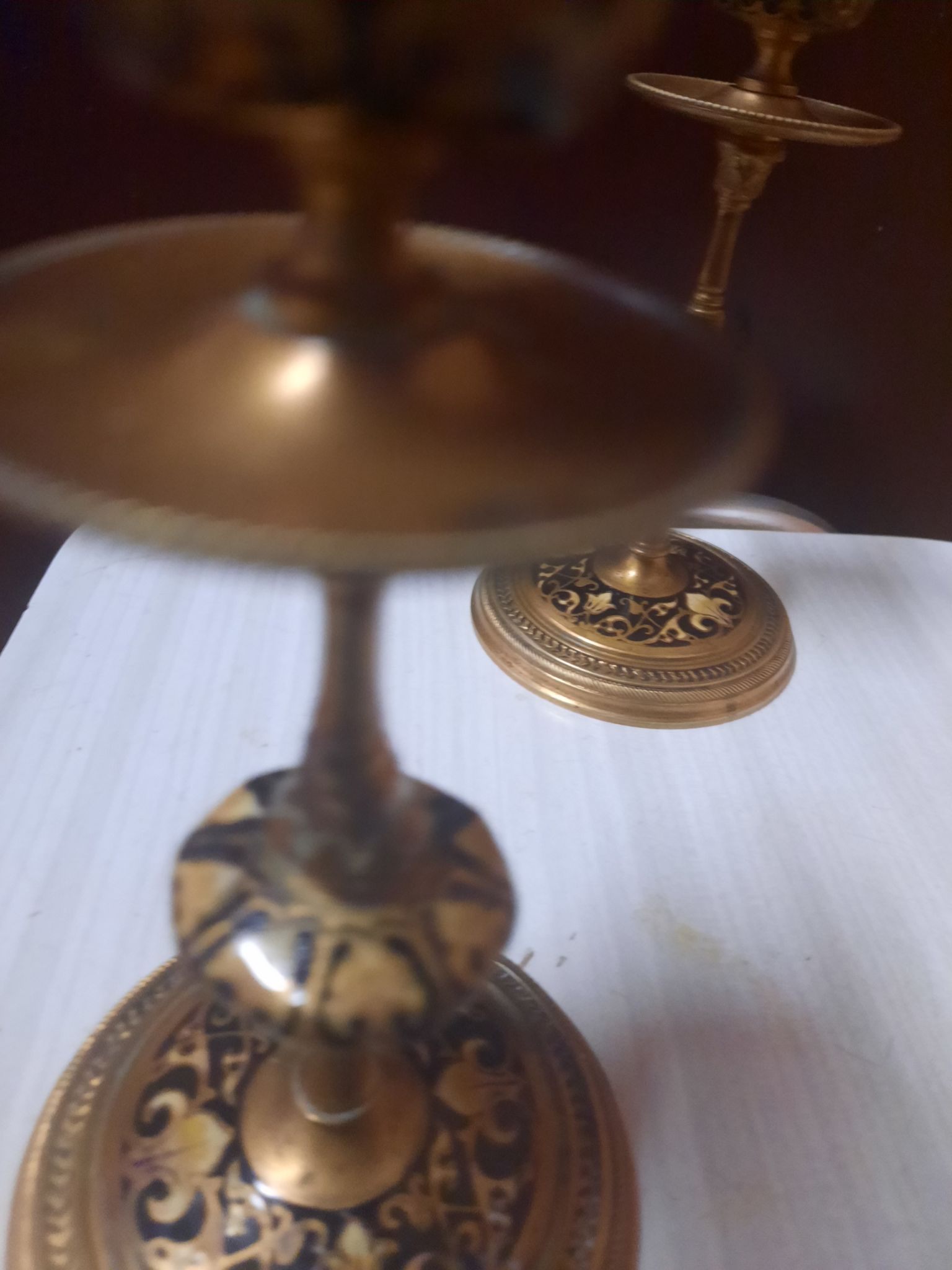 Pair of gilded bronze candlesticks Napoleon III
