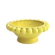 Italian Yellow Ceramic Vase with Yellow Lemon Fruit Motifs