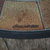 Modern Danish coffee table in steel and ceramic tiles by Sallingboe from the 1970s.