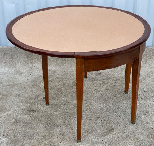 Mahogany veneer half-moon table