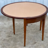 Mahogany veneer half-moon table
