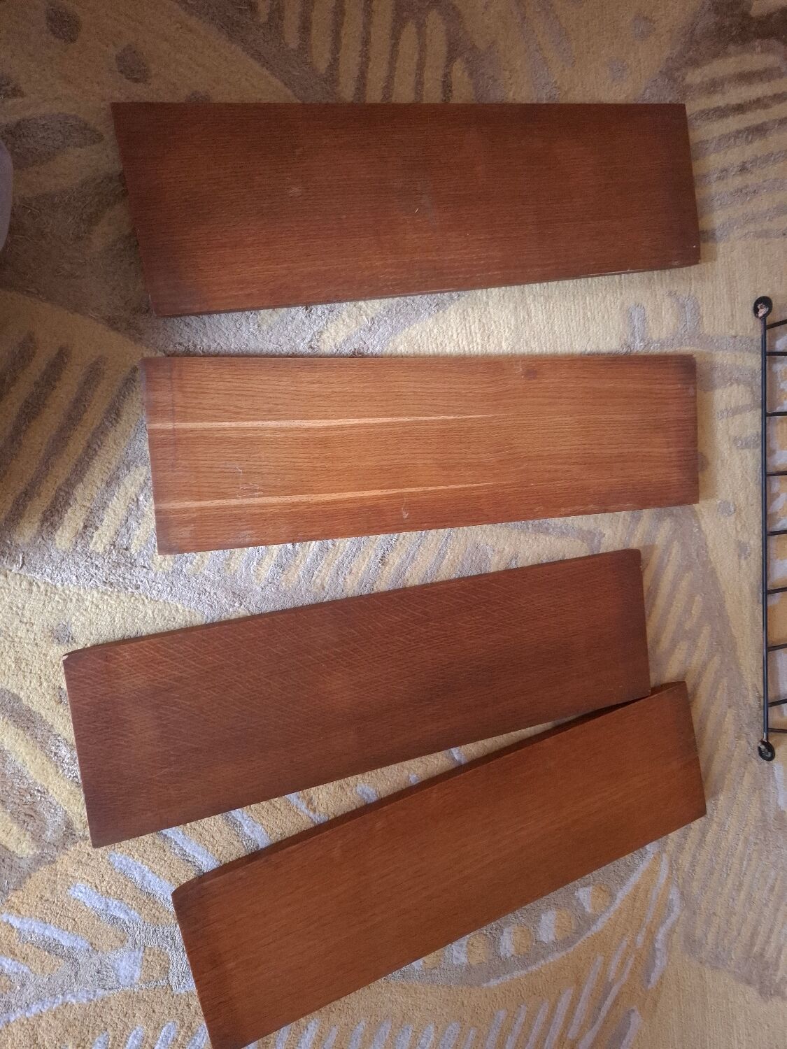 String shelves wood and metal