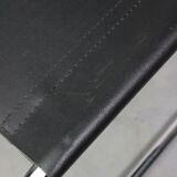 Vintage black leather bauhaus chair, italy