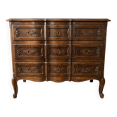 Louis XV arbalète style commode with 3 wooden drawers