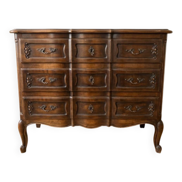 Commode style Louis XV arbalète 3 tiroirs en bois
