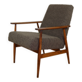 Armchair 'Lis', 1970s brown chocolate brown boucle design by Henryk Lis - 2 pieces available