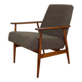 Fauteuil 'Lis', design en bouclé marron chocolat des années 1970 par Henryk Lis - 2 pièces disponibles