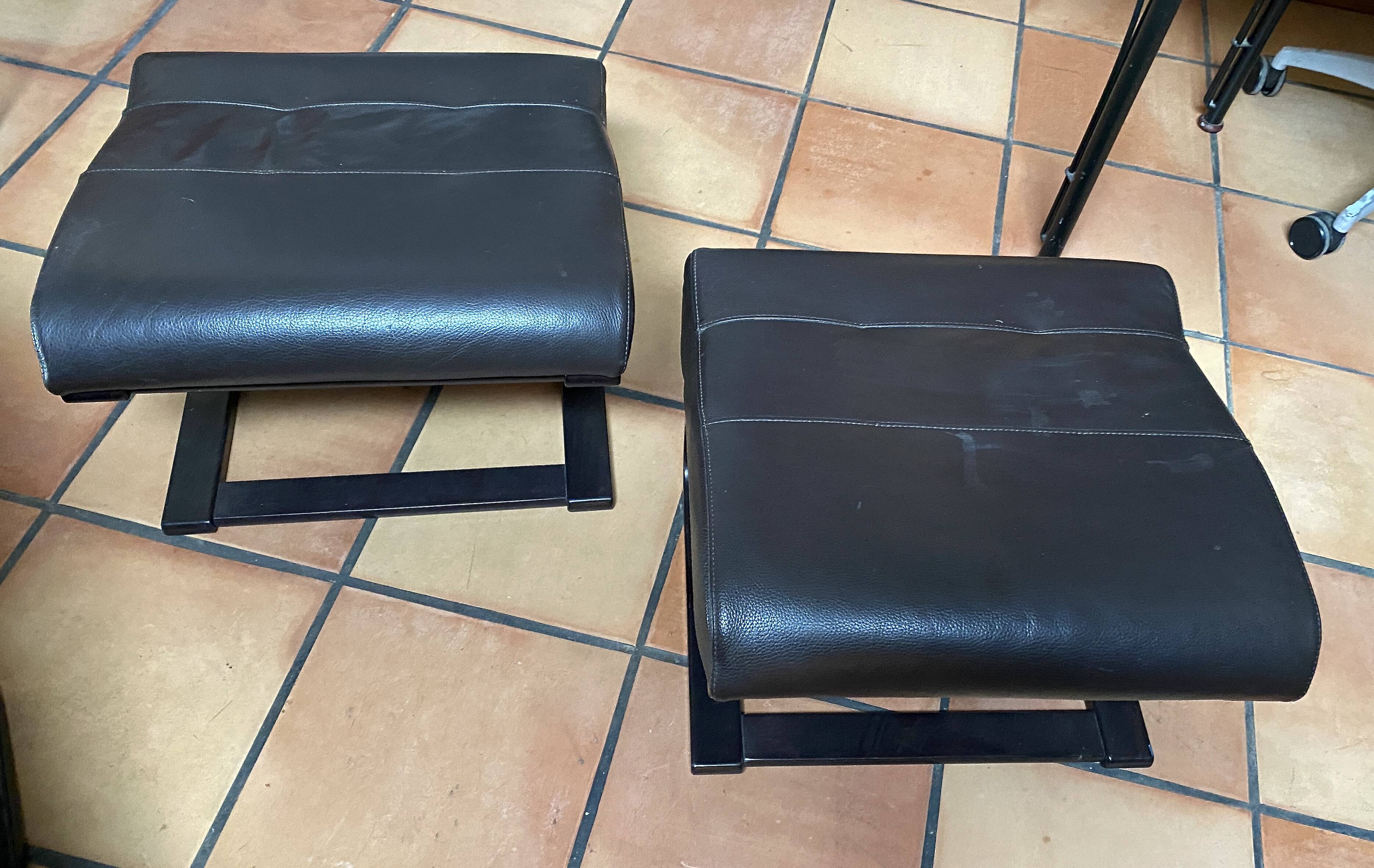 Pair of armchairs and their ottomans by ake fribytter for nelo sweden 1970