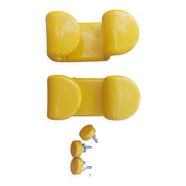 Lot de 2 patères Gedy jaunes – Makio Hasuike – Italie – années 70