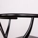 4 Danish chairs, black lacquered wood and leather, Wishbone model, Hans Wegner