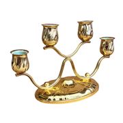Four-light, gold-plated table candlestick, Germany, 1940s.