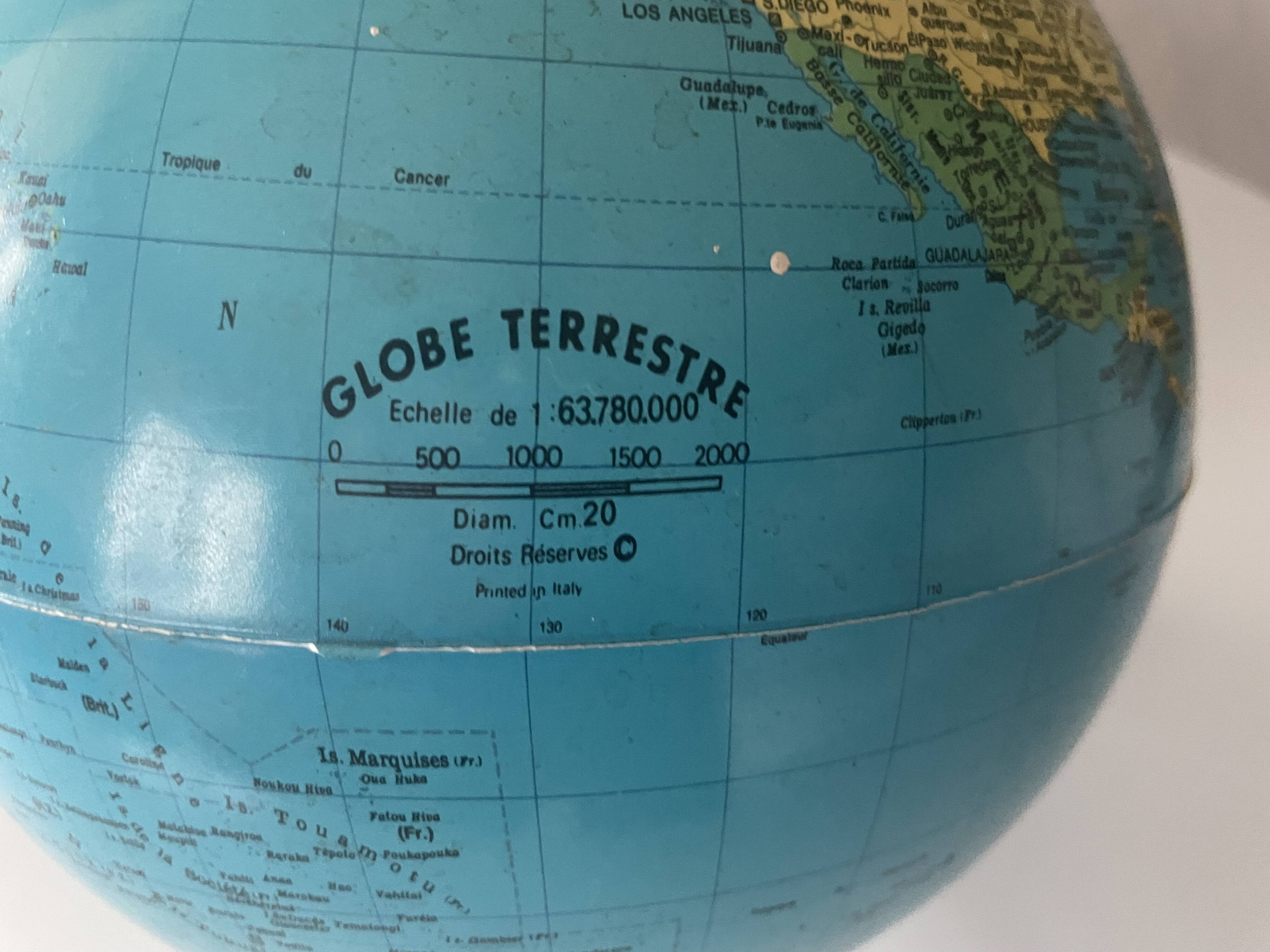 Tripod terrestrial globe