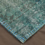 7x10 Green Vintage Patchwork Rug 300x210Cm