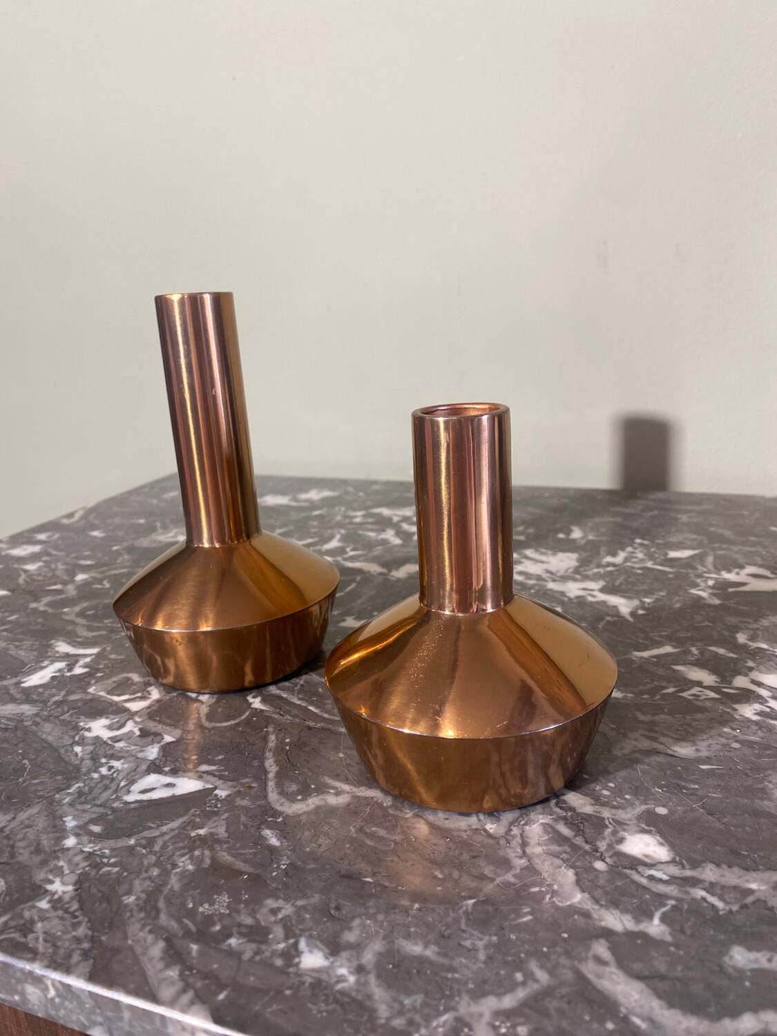 Designer candle holder duo