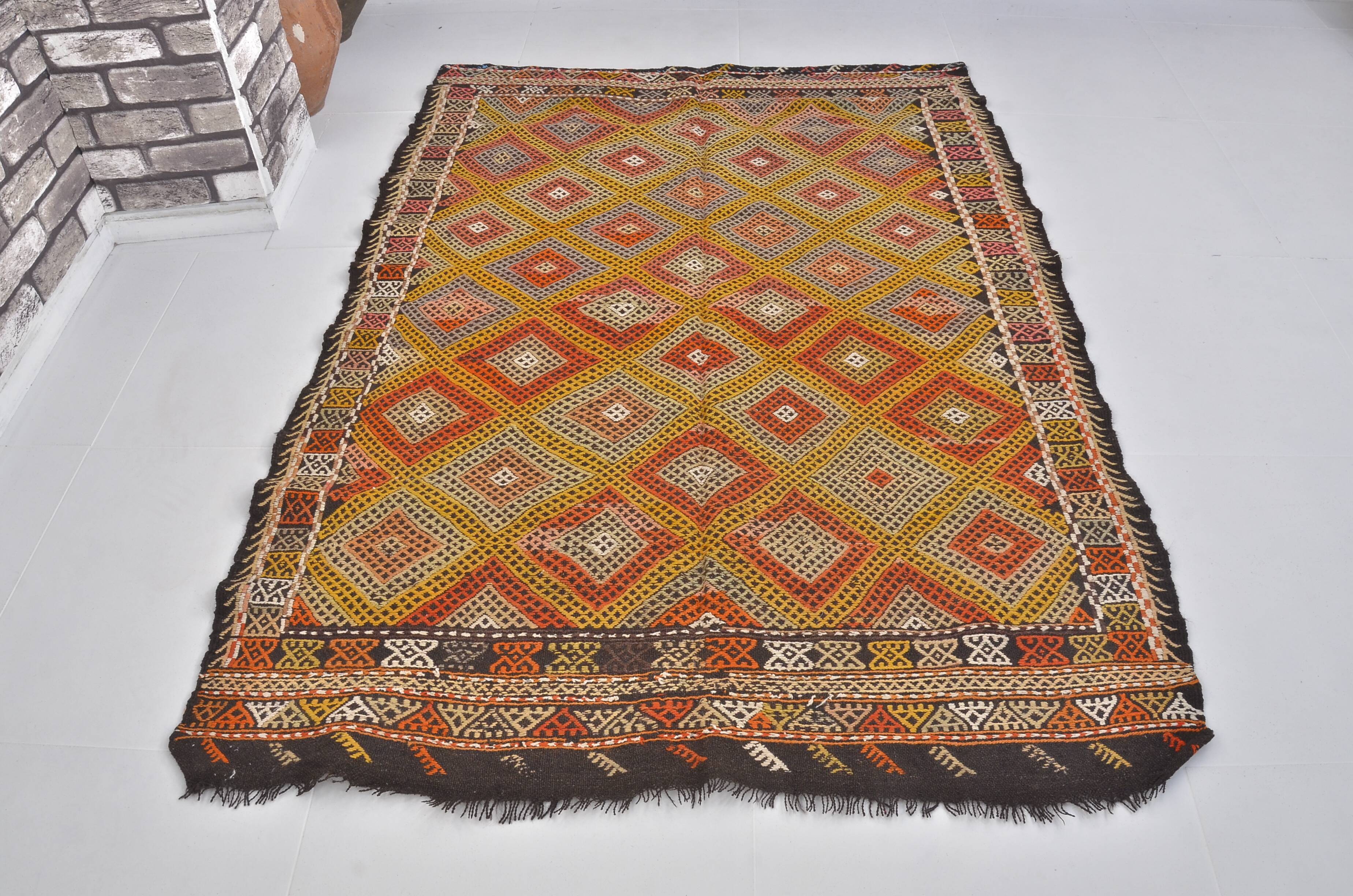 Geometric Turkish Handwoven Kilim Rug sku1628