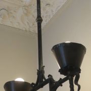 Brutalist wrought iron and copper chandelier, 1960s