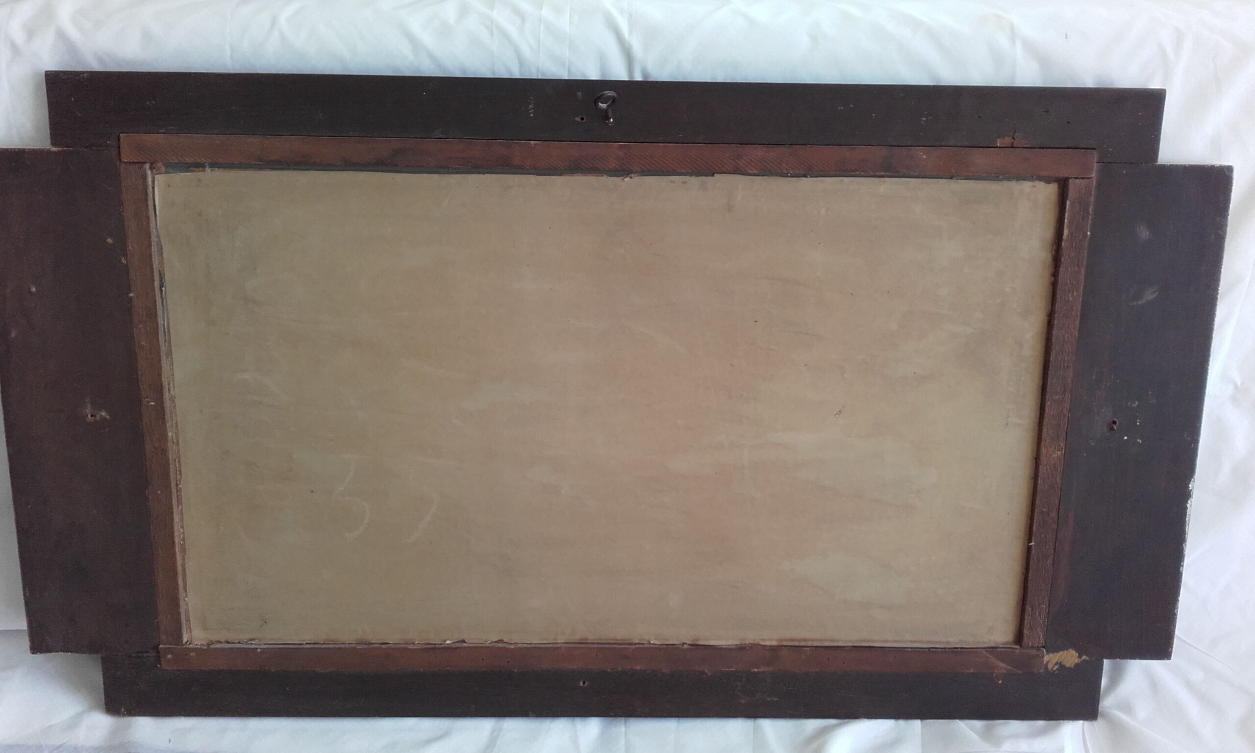 Miroir art deco sculpte & décor bois dore  94.5x52cm