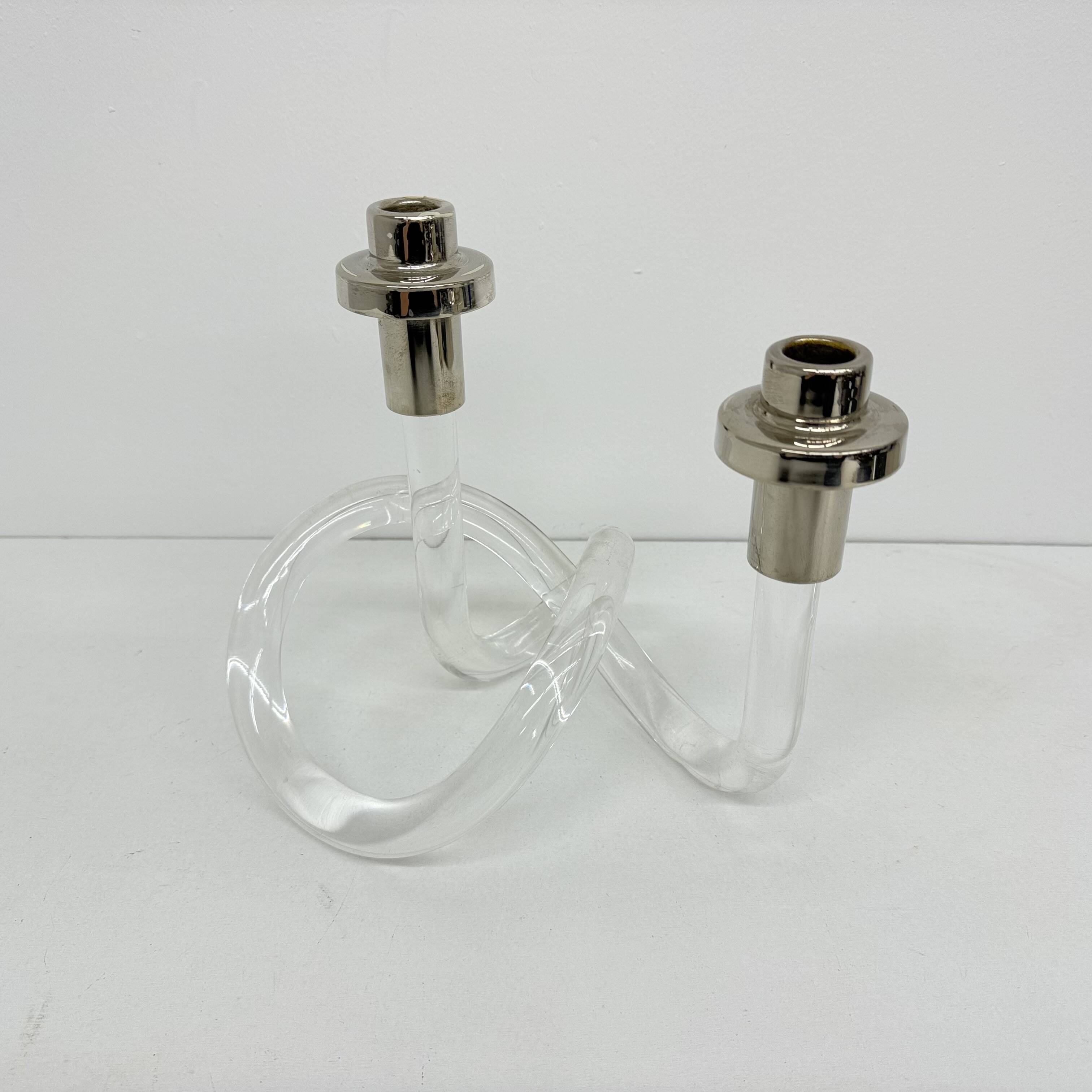 Dorothy Thorpe Pretzel mid-century lucite candle stick, 1940’s