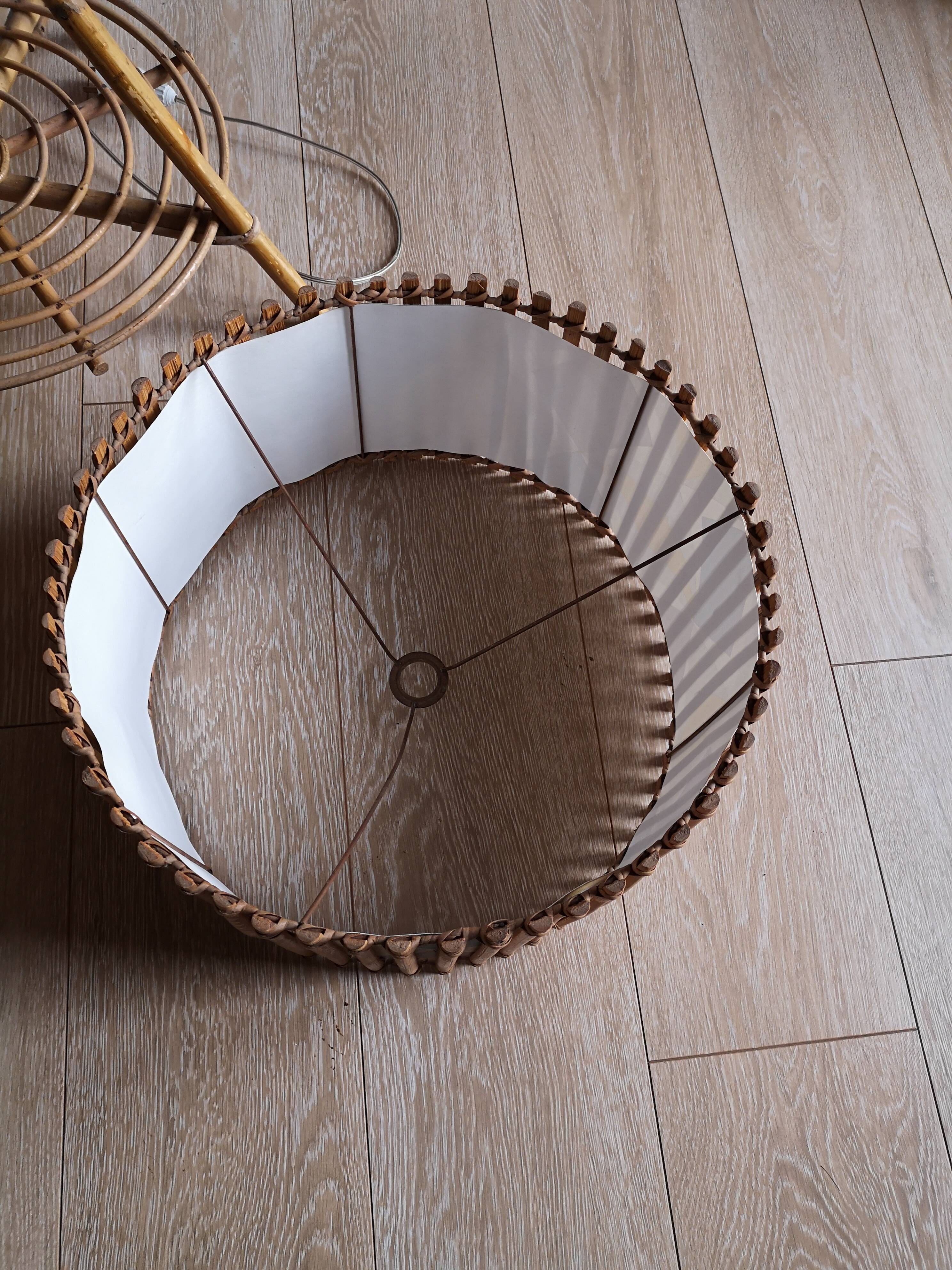 Vintage rattan lamp lamp in 60s
