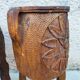 Pair of antique brutalist planters, Savoyard folk art