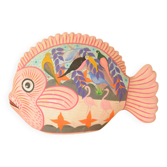 Decorative object pink fish tropical decor