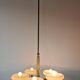 Art Deco Chandelier with 5 Arms and Round Shades from the 1930s