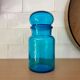 Vintage blue glass jar Made in Belgium