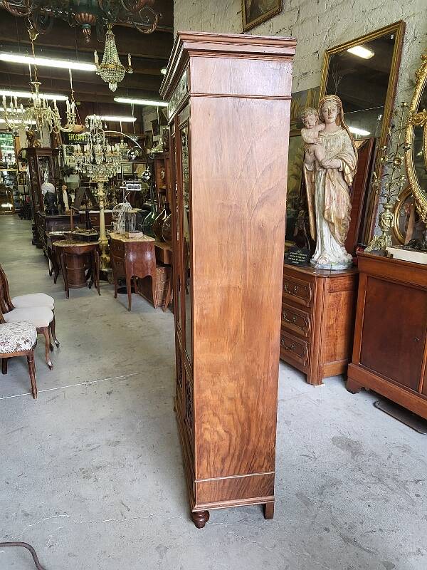 Bookcase showcase 2 doors 1900 in blond walnut