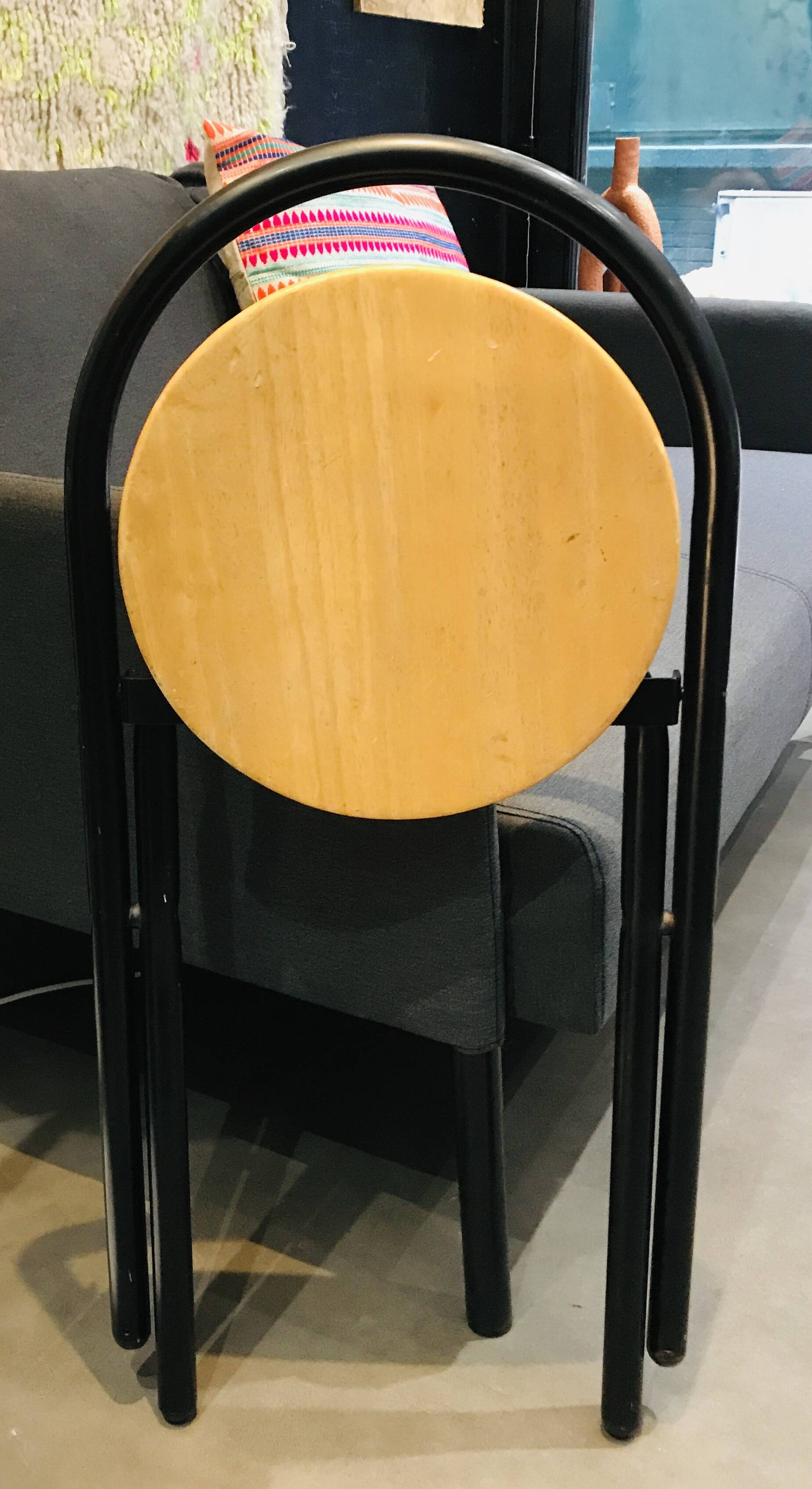 Wood and metal stool