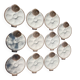 11 Longwy oyster plates with wells and a central compartment.