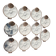 11 Longwy oyster plates with wells and a central compartment.