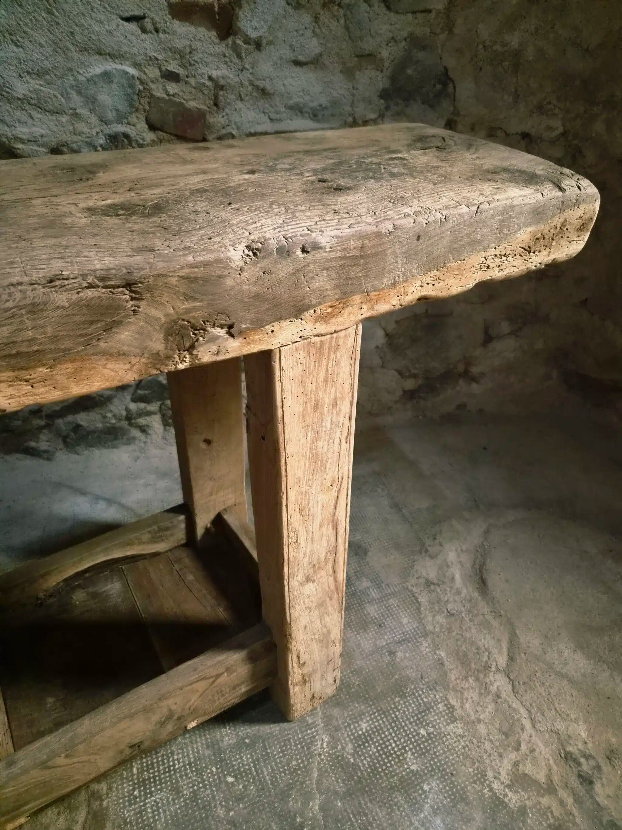 Ancient French oak table | Rustic console | 19th century